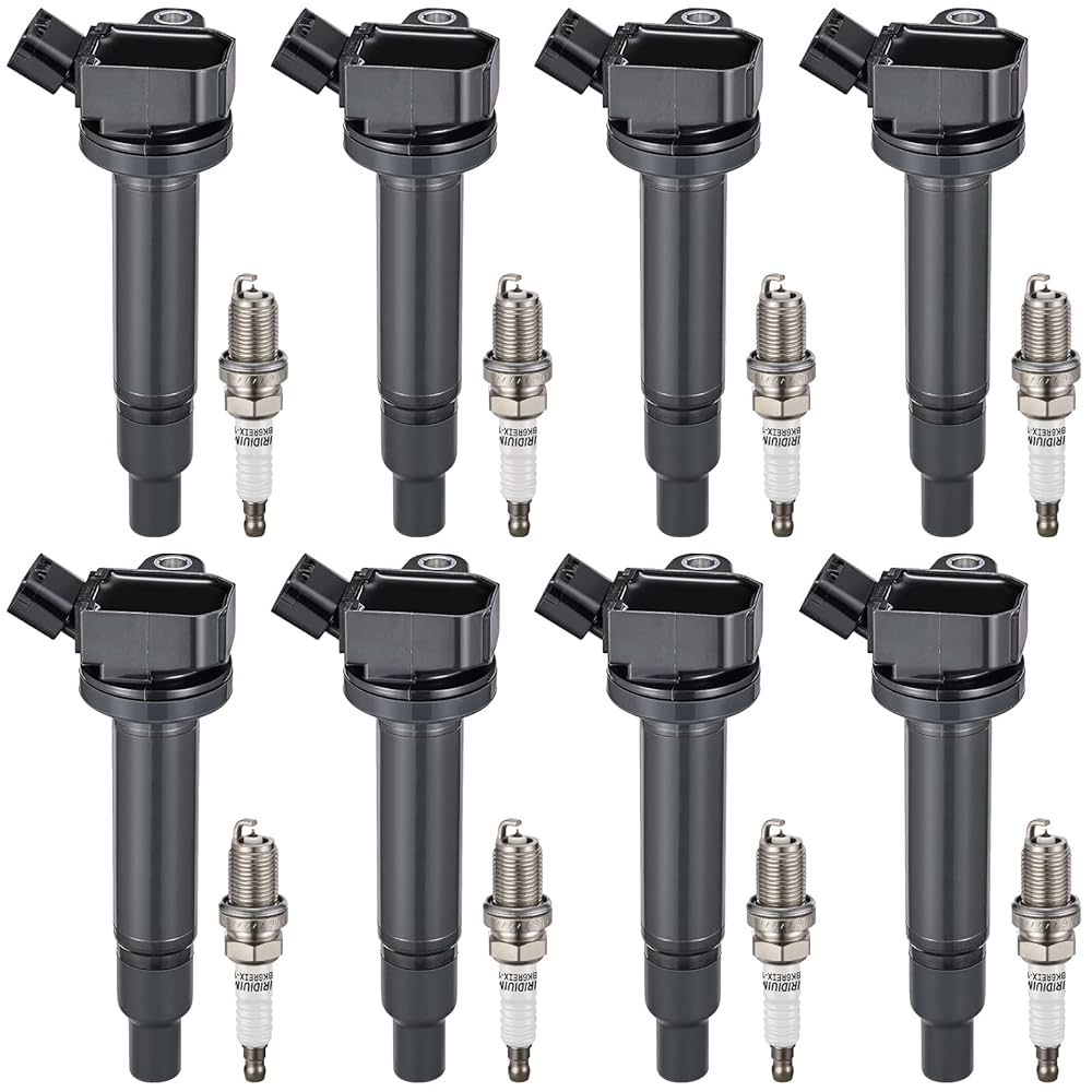 TKF BDFHYK Ignition Coil Pack and Spark Plug Set of 8 Compatible